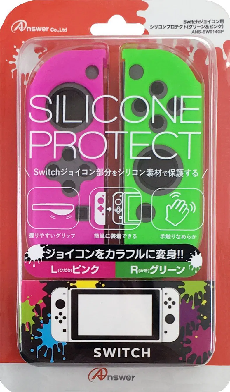 Silicon Cover for Nintendo Switch Joy-Con (Green & Pink) [Japan] image