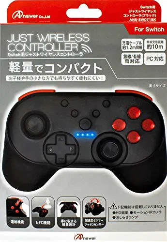 Just Wireless Controller for Nintendo Switch (Black) [Japan] image