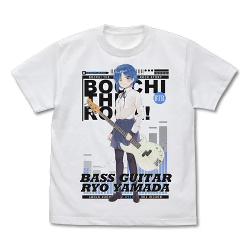 Bocchi the Rock! Ryo Yamada Full-Color T-Shirt (White, M) [Japan] image
