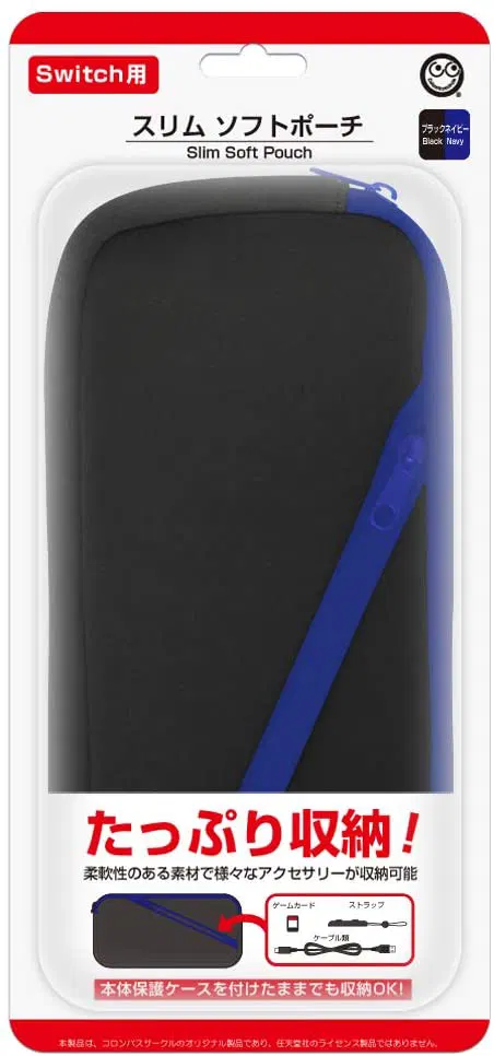 Slim Soft Pouch for Nintendo Switch (Black Navy) [Japan] image