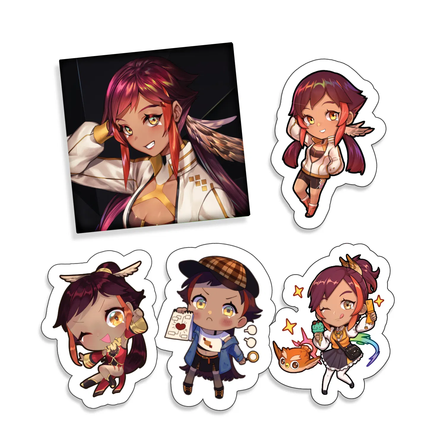 Hoku VTuber Pack — Acrylic Standee, Keychain & Stickers image