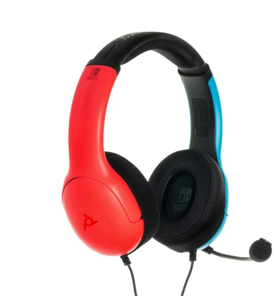 PDP LVL40 Wired Stereo Gaming Headset for Nintendo Switch (Neon Blue-Red) [Europe] image