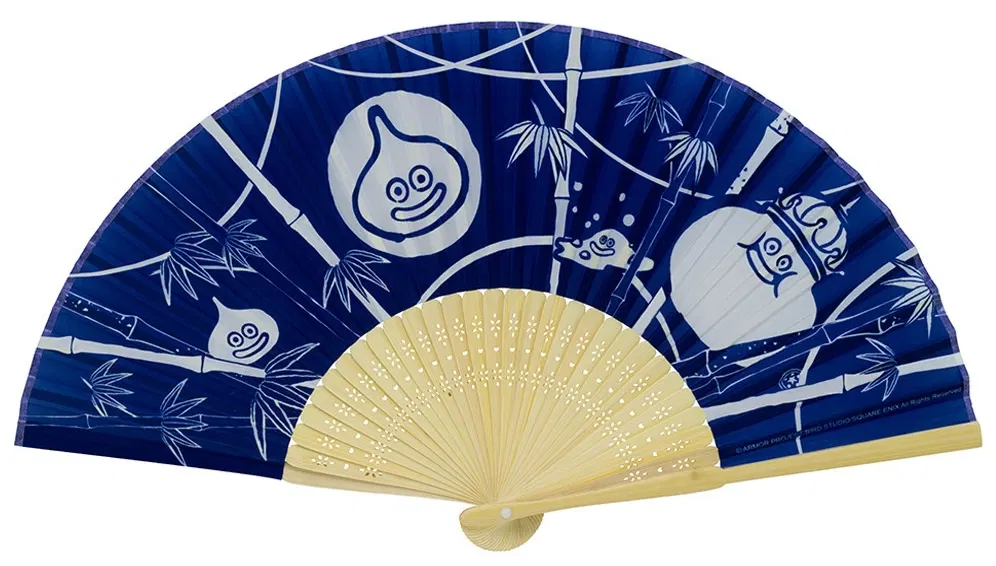 Dragon Quest Smile Slime Japanese Folding Fan (Blue) [Japan] image